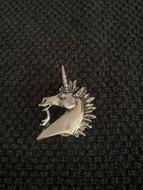 Silver Unicorn Pin Brooch